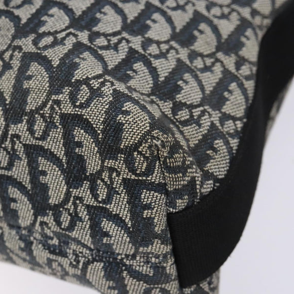Christian Dior Trotter Canvas Shoulder Bag Navy Silver Auth yk19191