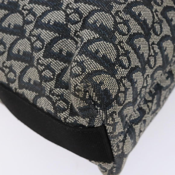 Christian Dior Trotter Canvas Shoulder Bag Navy Silver Auth yk19191