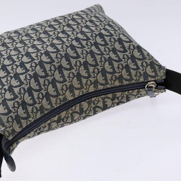Christian Dior Trotter Canvas Shoulder Bag Navy Silver Auth yk19191