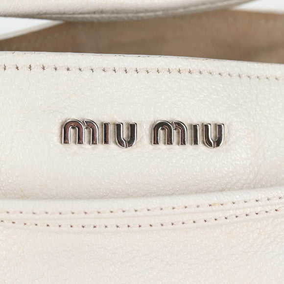 Miu Miu Shoulder Bag Leather 2way Silver Auth yk19197V
