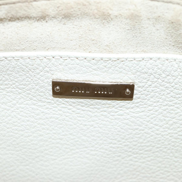 Miu Miu Shoulder Bag Leather 2way Silver Auth yk19197V
