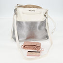 Miu Miu Shoulder Bag Leather 2way Silver Auth yk19197V-12