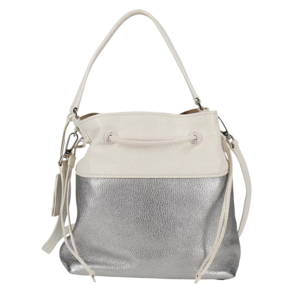 Miu Miu Shoulder Bag Leather 2way Silver Auth yk19197V