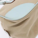 PRADA Hand Bag Canvas Beige Silver Auth yk19198-18