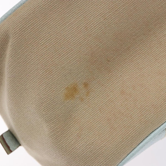PRADA Hand Bag Canvas Beige Silver Auth yk19198