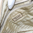 PRADA Hand Bag Canvas Beige Silver Auth yk19198-20