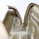 PRADA Hand Bag Canvas Beige Silver Auth yk19198-22