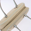 PRADA Hand Bag Canvas Beige Silver Auth yk19198-7