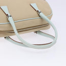 PRADA Hand Bag Canvas Beige Silver Auth yk19198-8