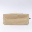 PRADA Hand Bag Canvas Beige Silver Auth yk19198-5