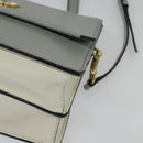 Miu Miu Hand Bag Leather 2way Gray Gold Auth yk19199V-17