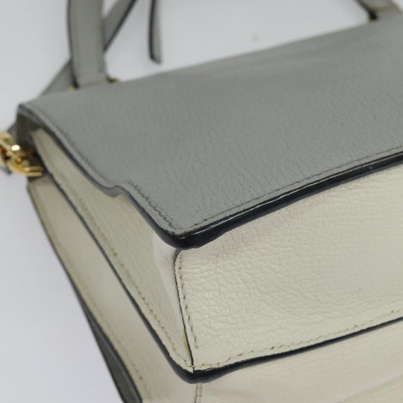 Miu Miu Hand Bag Leather 2way Gray Gold Auth yk19199V