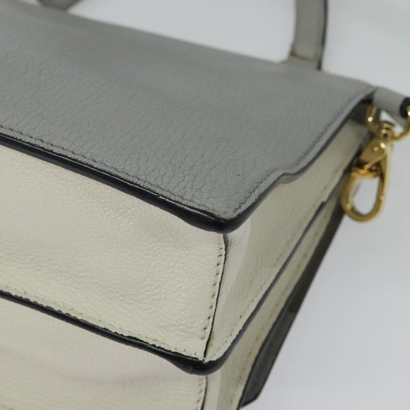 Miu Miu Hand Bag Leather 2way Gray Gold Auth yk19199V