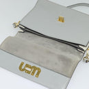 Miu Miu Hand Bag Leather 2way Gray Gold Auth yk19199V-21