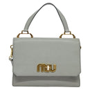 Miu Miu Hand Bag Leather 2way Gray Gold Auth yk19199V-13