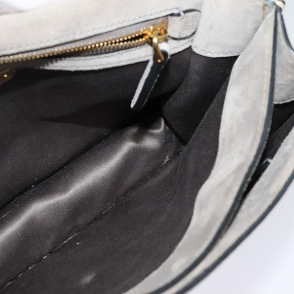 Miu Miu Hand Bag Leather 2way Gray Gold Auth yk19199V