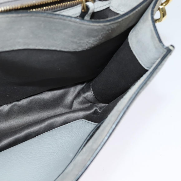 Miu Miu Hand Bag Leather 2way Gray Gold Auth yk19199V