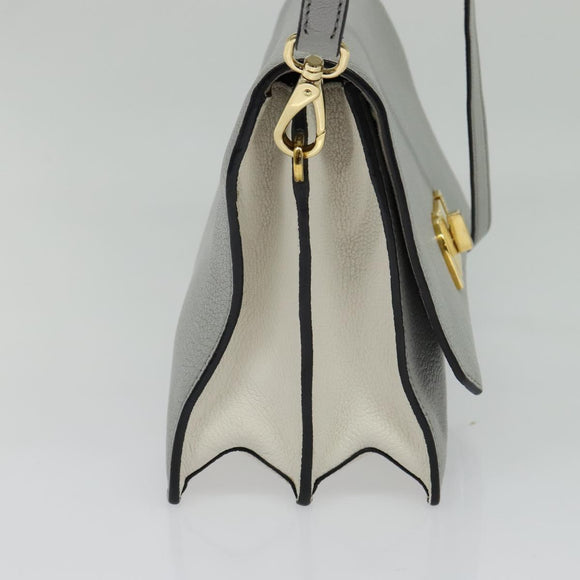 Miu Miu Hand Bag Leather 2way Gray Gold Auth yk19199V