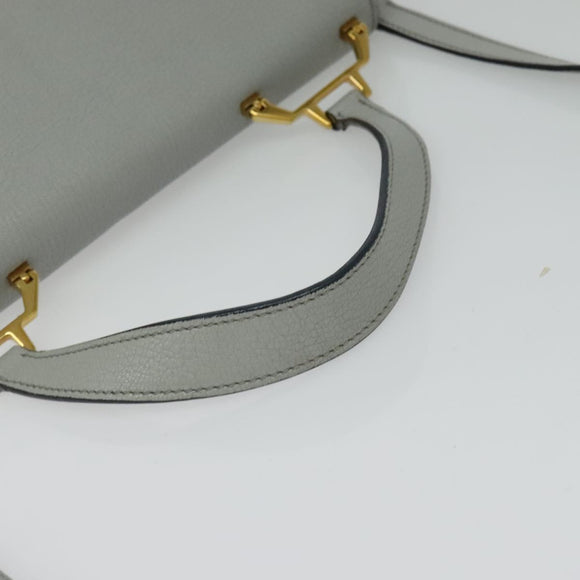 Miu Miu Hand Bag Leather 2way Gray Gold Auth yk19199V
