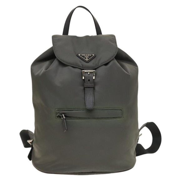 PRADA Backpack Nylon Gray Silver Auth yk19217