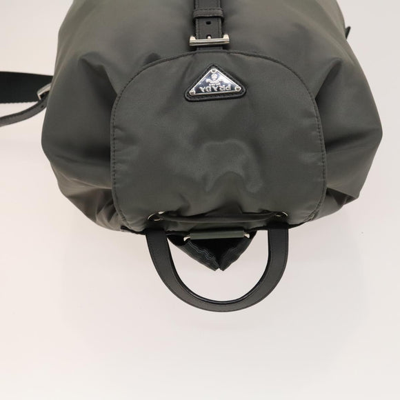 PRADA Backpack Nylon Gray Silver Auth yk19217