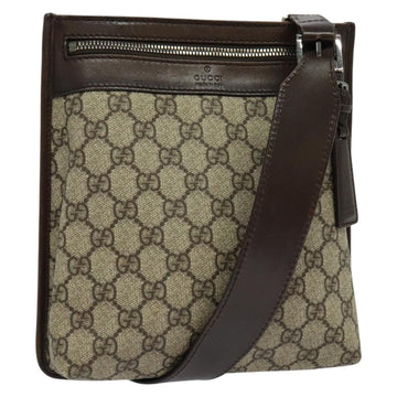 GUCCI GG Supreme Shoulder Bag PVC Beige Silver 92562 Auth yk19235