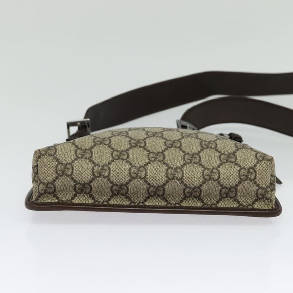 GUCCI GG Supreme Shoulder Bag PVC Beige Silver 92562 Auth yk19235