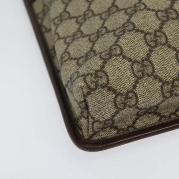 GUCCI GG Supreme Shoulder Bag PVC Beige Silver 92562 Auth yk19235