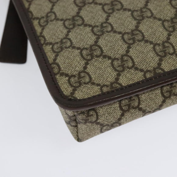 GUCCI GG Supreme Shoulder Bag PVC Beige Silver 92562 Auth yk19235