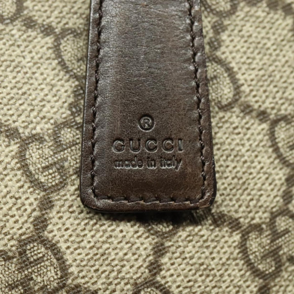 GUCCI GG Supreme Shoulder Bag PVC Beige Silver 92562 Auth yk19235