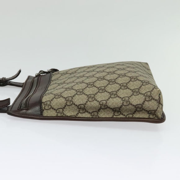 GUCCI GG Supreme Shoulder Bag PVC Beige Silver 92562 Auth yk19235