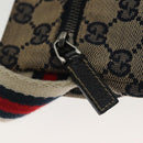 GUCCI GG Canvas Sherry Line Waist bag Red Navy 28566 Auth yk19246-14