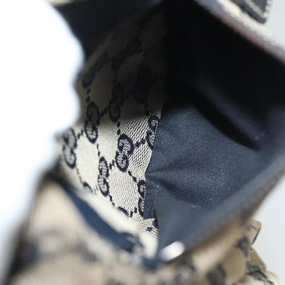 GUCCI GG Canvas Sherry Line Waist bag Red Navy 28566 Auth yk19246