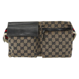 GUCCI GG Canvas Sherry Line Waist bag Red Navy 28566 Auth yk19246 - 0
