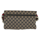 GUCCI GG Canvas Sherry Line Waist bag Red Navy 28566 Auth yk19246-3