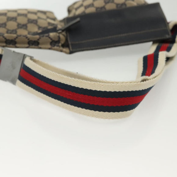 GUCCI GG Canvas Sherry Line Waist bag Red Navy 28566 Auth yk19246