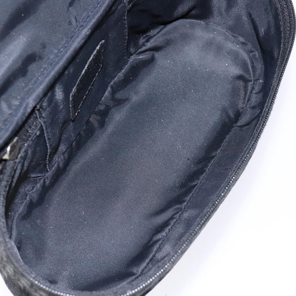 Christian Dior Trotter Canvas Vanity Pouch Black Silver Auth yk19248