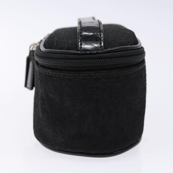 Christian Dior Trotter Canvas Vanity Pouch Black Silver Auth yk19248