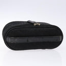 Christian Dior Trotter Canvas Vanity Pouch Black Silver Auth yk19248-6