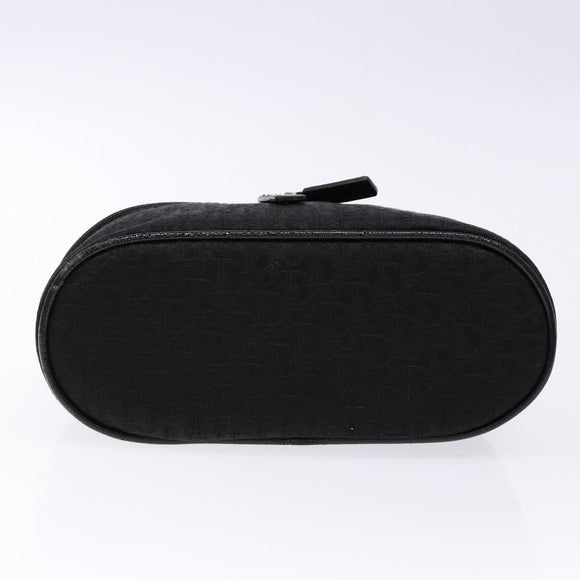 Christian Dior Trotter Canvas Vanity Pouch Black Silver Auth yk19248