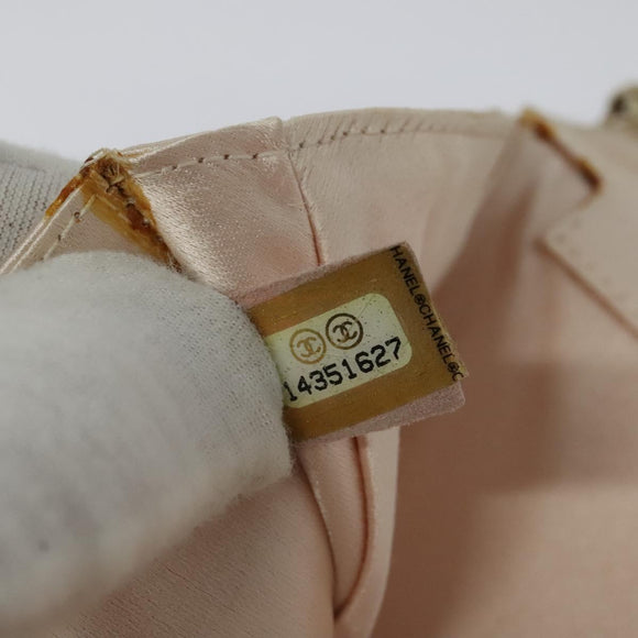 CHANEL Chain Stone Camelia Shoulder Bag Satin Pink CC Auth yk19253