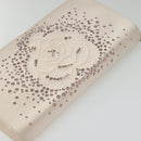 CHANEL Chain Stone Camelia Shoulder Bag Satin Pink CC Auth yk19253-6