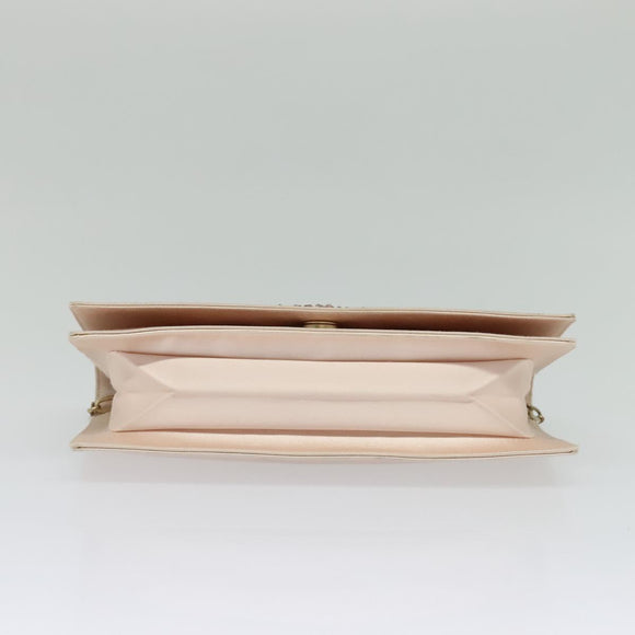 CHANEL Chain Stone Camelia Shoulder Bag Satin Pink CC Auth yk19253