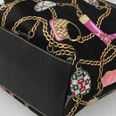 GUCCI Tote Bag Satin Outlet Black Gold 154402 Auth yk19258-10