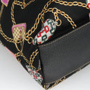 GUCCI Tote Bag Satin Outlet Black Gold 154402 Auth yk19258-13