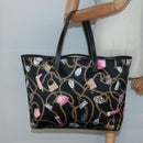 GUCCI Tote Bag Satin Outlet Black Gold 154402 Auth yk19258-20