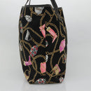 GUCCI Tote Bag Satin Outlet Black Gold 154402 Auth yk19258-5