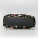 GUCCI Tote Bag Satin Outlet Black Gold 154402 Auth yk19258-9