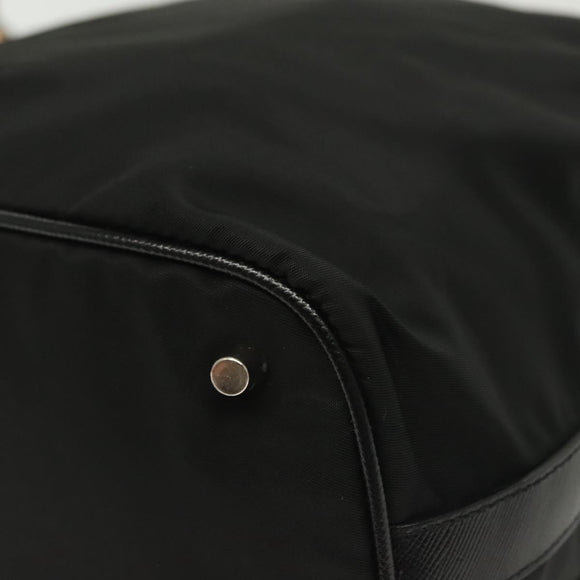 PRADA Shoulder Bag Nylon Black Silver Auth yk19273