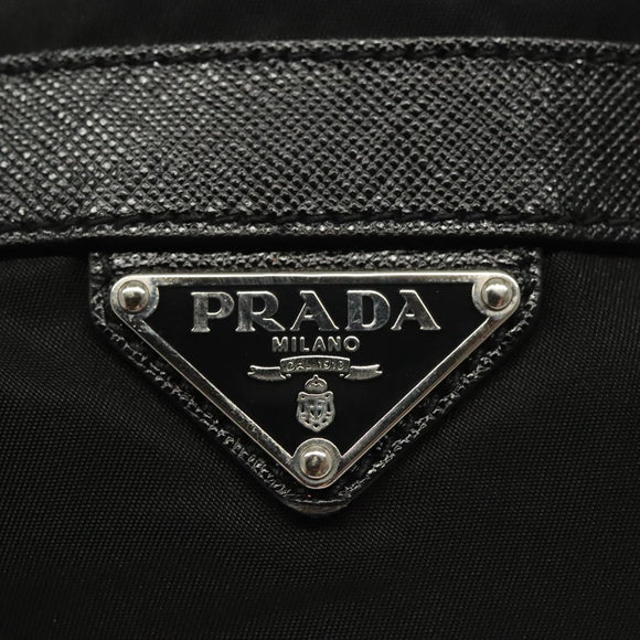 PRADA Shoulder Bag Nylon Black Silver Auth yk19273A